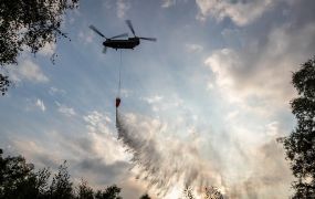 Nederlandse heli's weer actief bij brandbestrijding