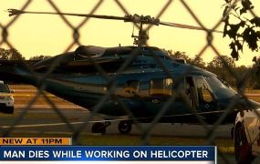 Helikopter onthoofdt technieker