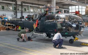 Belgische Alouette III met callsign M-3 nu als lesmateriaal op Safraanberg