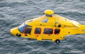 Air2Air shoot met Airbus H175 boven de Thorntonbank Wind Farm